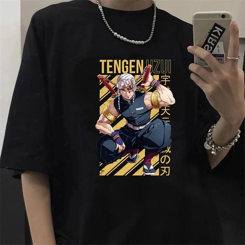Demon Slayer Rengoku T Shirt Unisex Kimetsu No Yaiba Tshirt Anime Uzui Unisex Cartoon Tanjiro Inosuke Zenitsu Nezuko T-shirt Unisex