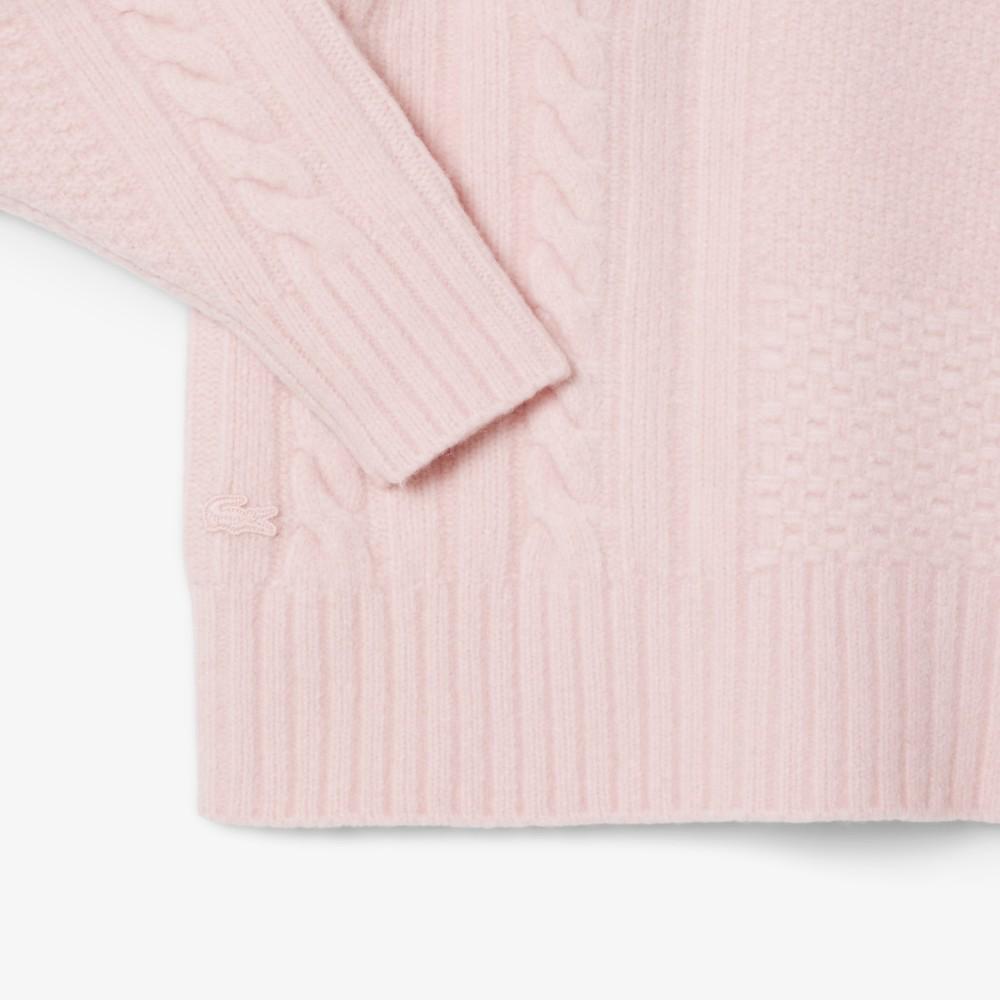 Lacoste Women's Aran Cable Turtleneck Pullover AF3974-55NADY