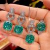 Jewelry Copper Bottom Gold-Plated Simulation Bird'S Nest Chepala Green Retro Temperament Set Main 12 * 12