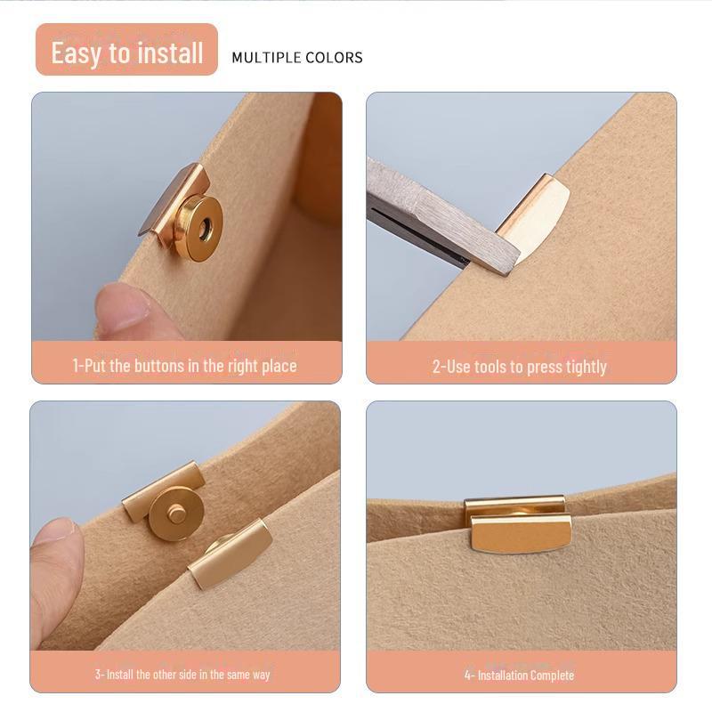 Durable Magnetic Metal Buckle for Bags: No-Sew Fix, Leather & Cloth Compatibility, Hidden Magnetic Button