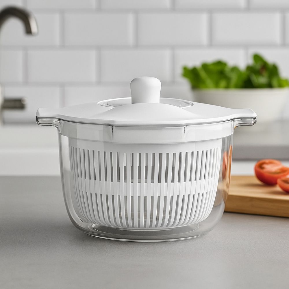 2 in 1 Salad Dryer Large Capacity Food Strainer Vegetable Salad Spinner  Vegetable Washing