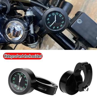 Reloj de Cuarzo Universal Impermeable Cromado para Manillar de Motocicleta Bicicleta Montura con Hebilla Visión Nocturna Para Motocicleta Bicicleta