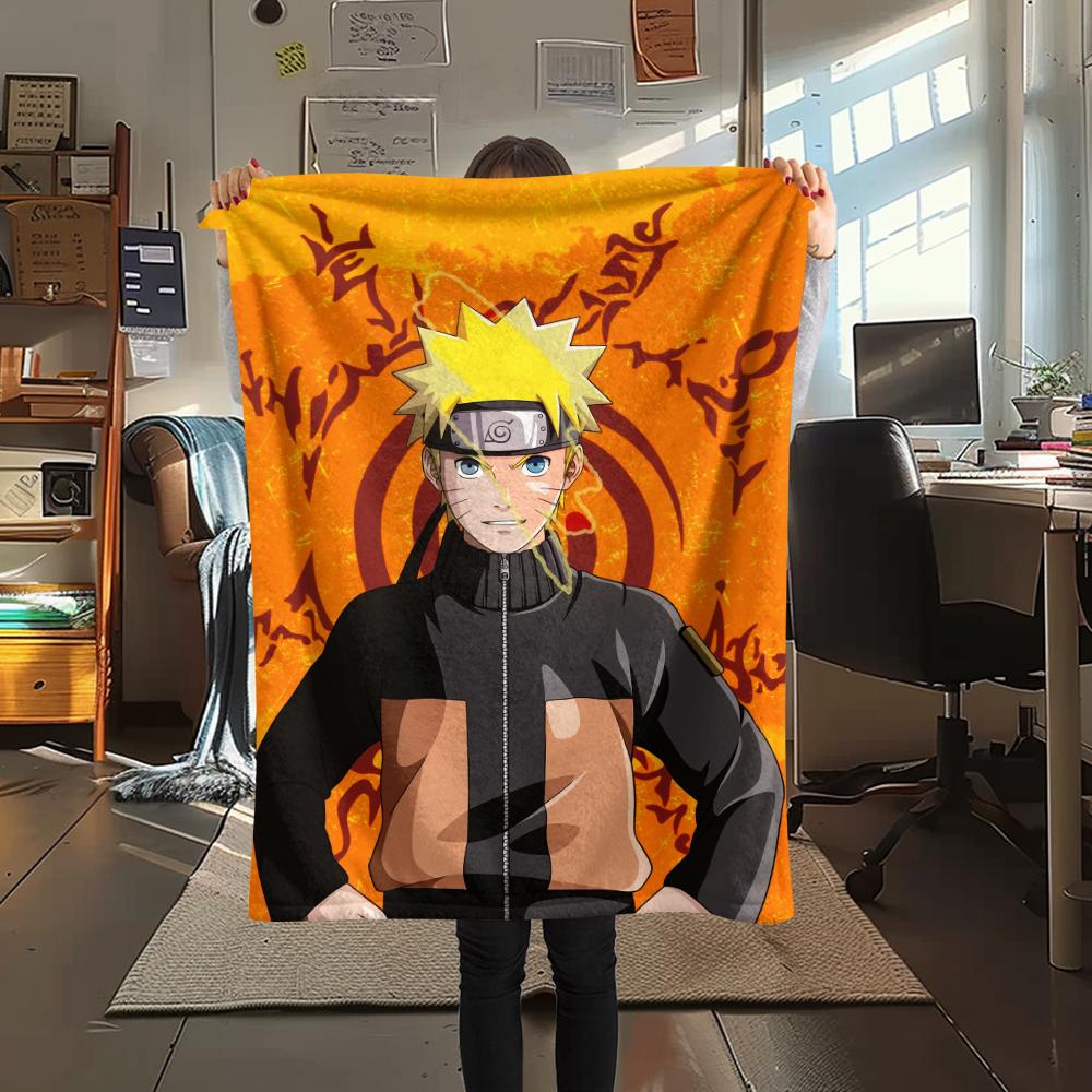 Coperta in Flanella con Motivo Naruto Uzumaki, Alta Qualità, Confortevole per Tutte le Stagioni, Decorazione per la Casa, Calore e Comfort, Perfetta per Regali.