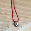 TO.STONE Mellow Heart Necklace, oil painting (red string)