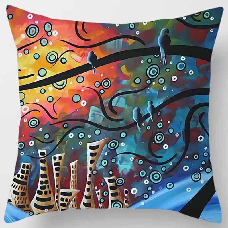 Abstract Painting Collection Design Pillowcase Home Office Decor Square
