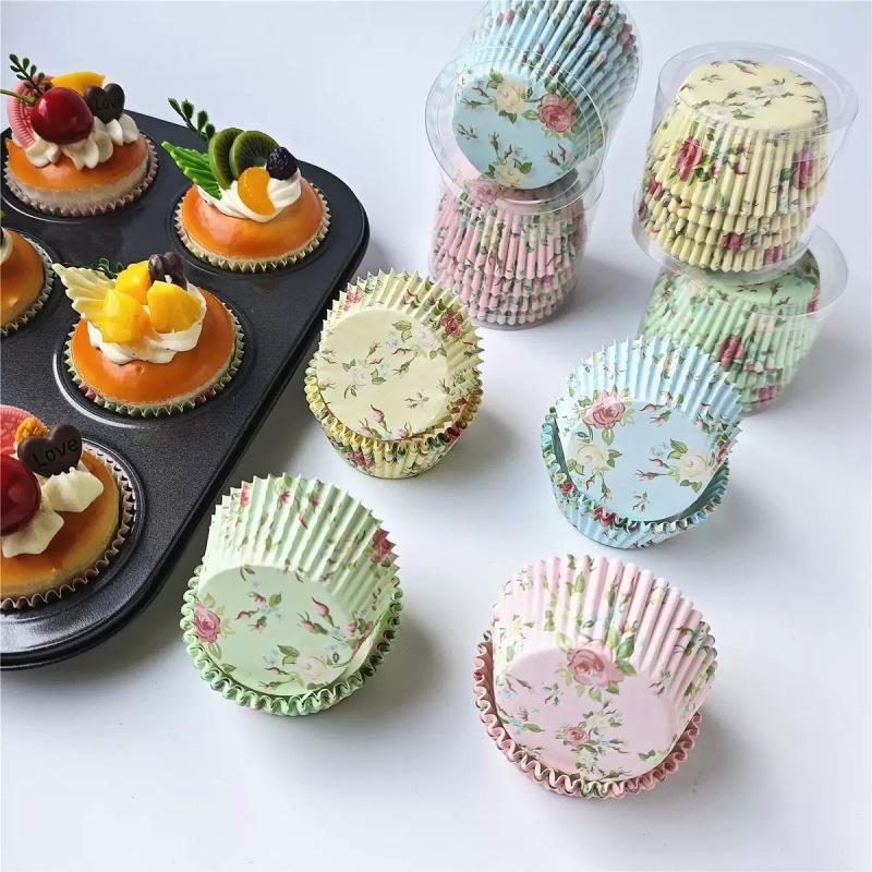 100Pcs/Lot Beautiful Flower Cupcake Paper Liner Baking Muffin Cupcake Mold Cups Cake Decorating Tools Cupcake Box Set