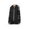 adidas Women's Black Logo Print Long Sleeve Zip Hooded Jacket EA2103