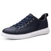 Men's Genuine Leather Retro White Cowhide Sneakers