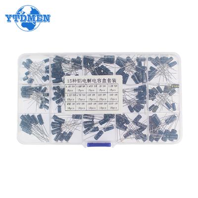 200 STÜCKE Aluminium-elektrolytkondensator 0,1 uF-220 uF 15 Wert Kondensatoren Kit 0,1 UF 0,22 UF 0,47 UF 1 UF 4,7 UF 10 UF 22 UF 47 UF 100 UF