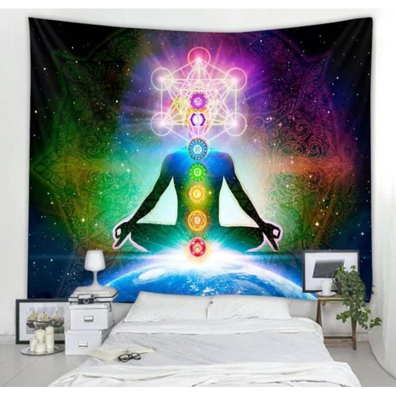 Sacred Geometry Meditation tapestry 75x100 чёрный