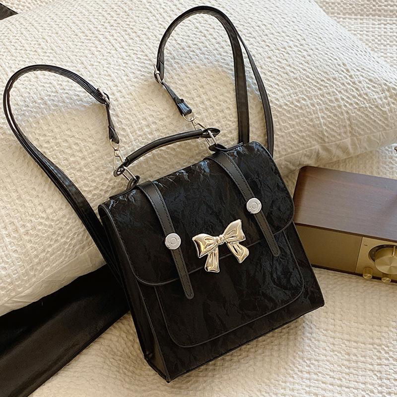 

Простая сумка-рюкзак для девочек, сумка-рюкзак для женщин, новинка лета 2024 года, модный маленький рюкзак для студентов чёрный