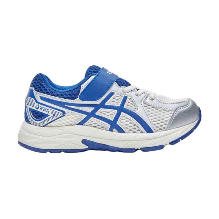 Asics Contend Jog PS Moisture Wicking Outdoor Fitness Running Shoes Kids Running Shoes White Blue 1014A356-105