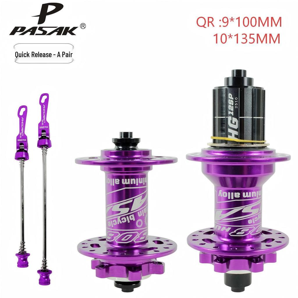 PASAK 12-Speed Aluminum Alloy Mountain Bike Hub with Quick Release, Disc Brake, Four Bearings, Six Pawls, Three Teeth Cassette, and 120 Clicks.