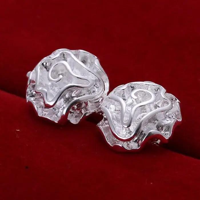 Beautiful Lovely Style Fashion   Copper Women Elegant Rose Flower Stud Earring Jewelry  Cute weddinG