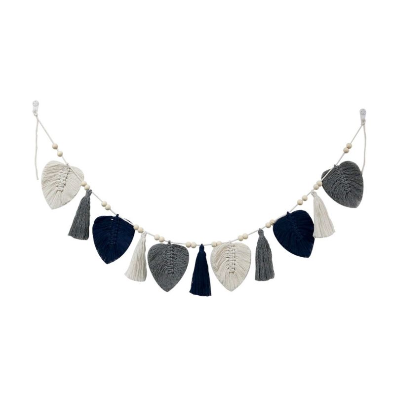 

Настенная подвеска в виде листьев, вдохновленная природой, шикарные тканые листья ручной работы с кисточками, гобелен в стиле бохо, домашний декор, для