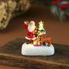 Resin Luminous Christmas Statue Santa Claus Design Snow View Christmas Street Lamp Ornament Pine Needles with Led Lights