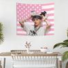 P1Harmony Kpop Merch Pink USA Flag Headband Banner with Theo for Concert Fan Meeting Home Decor Birthday Gift for Fans Fashio