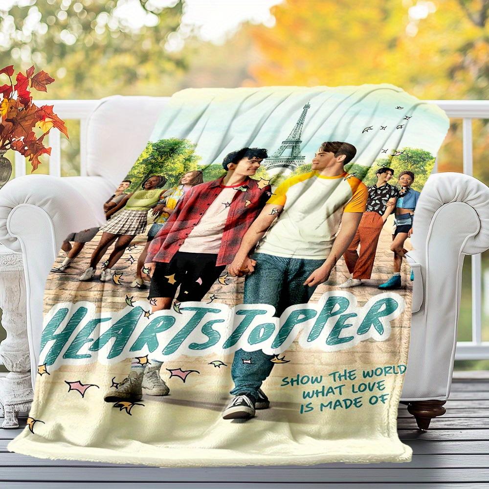1pc Love Heartstopper Theme Design Flannel Blanket Soft Warm , All-Season Lightweight Throw for Camping Travel Bed, Gift for Christmas, -26
