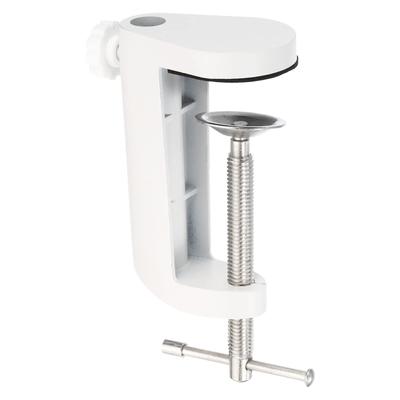 PATIKIL Universal Desk Table Mount Clamp with Adjustable Screws for Hole Microphone Lamp White C-Shaped 7mm/12mm Diameter, Arm, Stand,