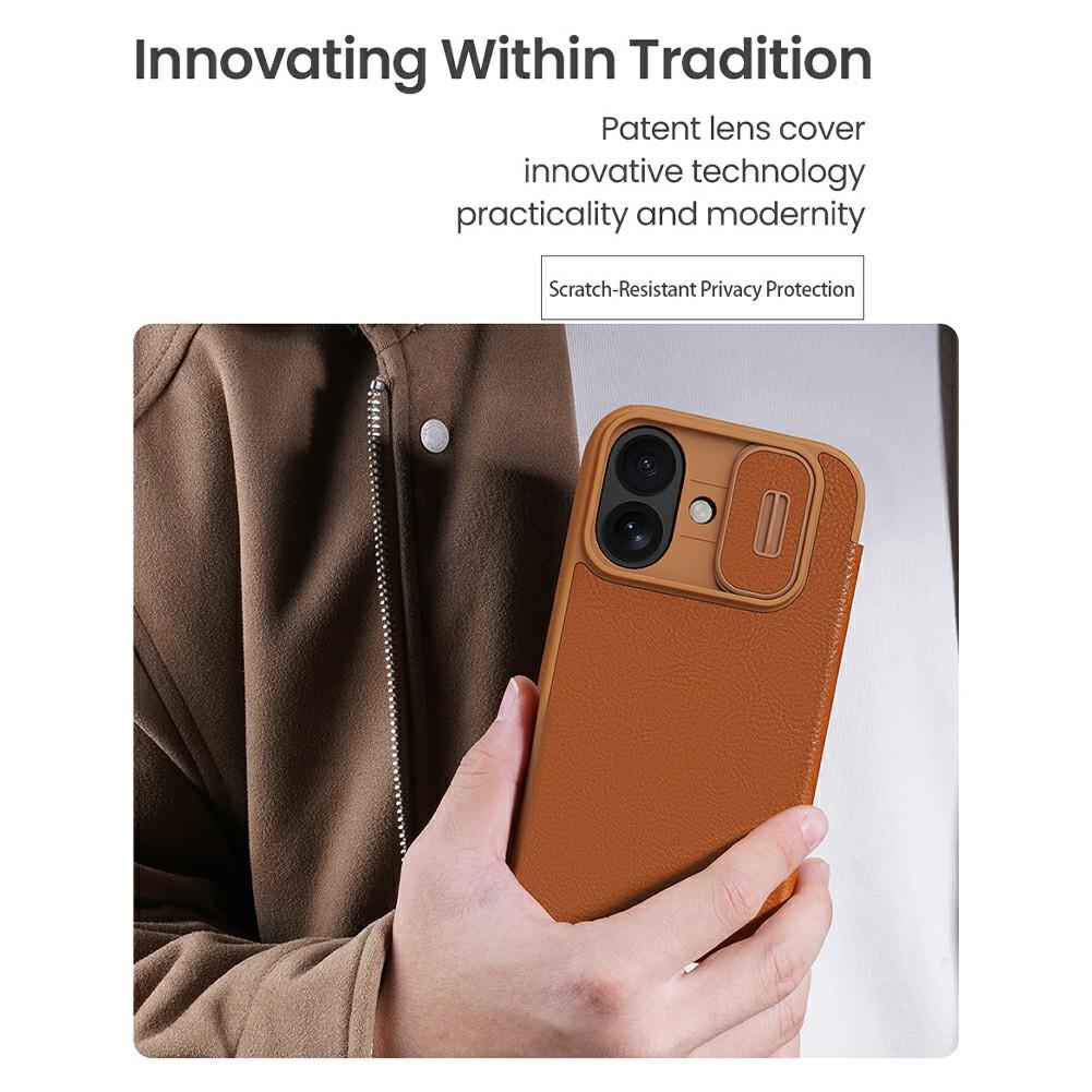 NILLKIN Qin Pro Series for iPhone 17 Case with Card Slots Leather Phone Cover