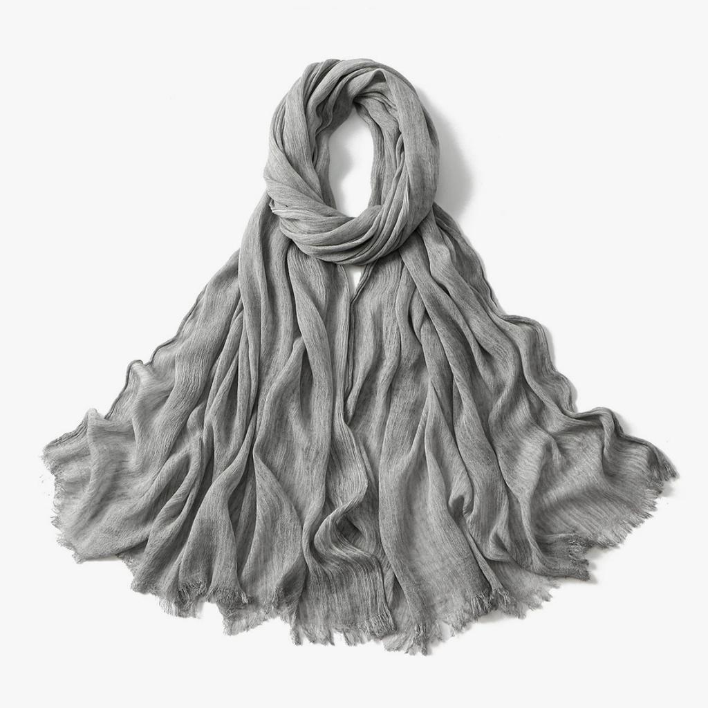 190x80cm Crinkle Hijab for Women Muslim Scarf Shawl Tie-dye Headscarf Solid Color Islamic Turban Ramanda