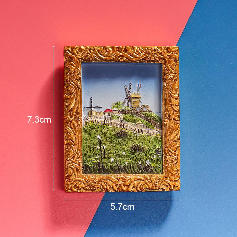 World famous painting Van Gogh painting Picture frame 3d fridge magnets starry sky sunflower siesta refrigerator stickers gifts