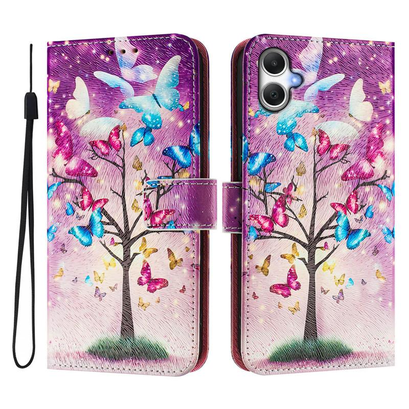 Luxury Flip Leather Case For Samsung Galaxy A07 4G Flip Cover On For Samsung A07 A06 4G 5G A05 A05s Wallet Bags Flower Cases