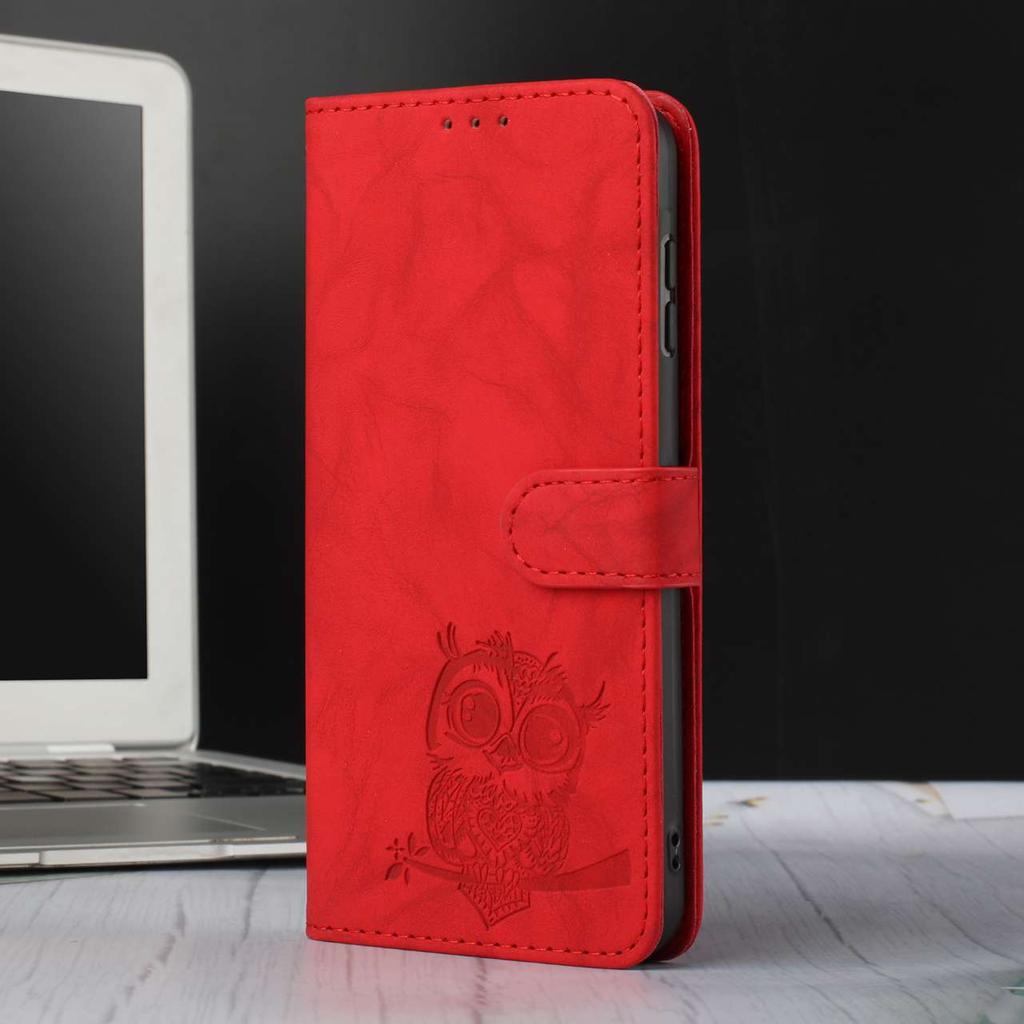 8-Color Owl Embossed Pattern Flip Card Design Wallet Case for Infinix Smart 8/itel A70/Tecno Spark 20,Pop 7,Pop 8,Pova 5,Pova Neo 2,Spark Go 2023...