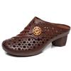 Fashion GKTINOO Handmade Women Slippers Genuine Leather Women Shoes 2024 New Summer Slides Hollow Out Retro Leisure Ladies Slippers
