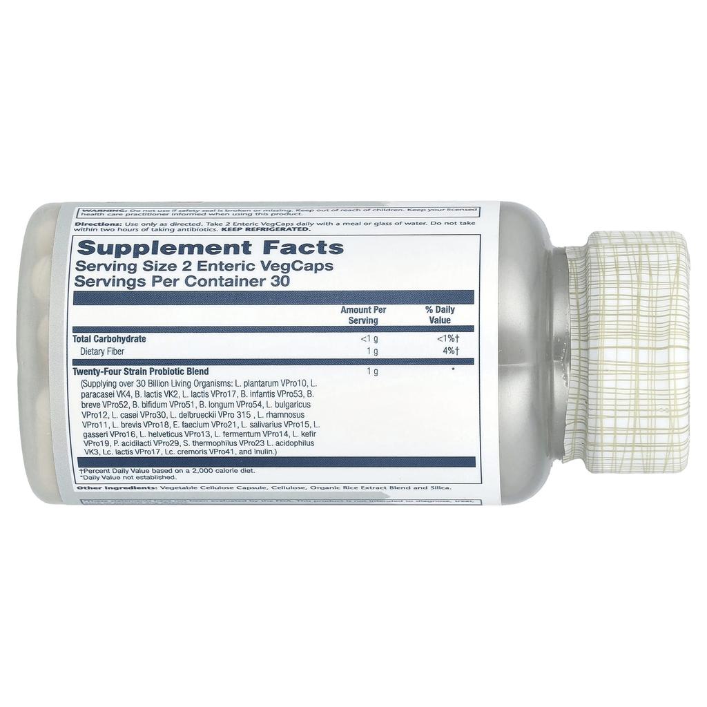 Solaray, Super Multidophilus, 30 miljarder, 60 enteriskt överdragna vegetabiliska kapslar (15 miljarder CFU per kapsel)
