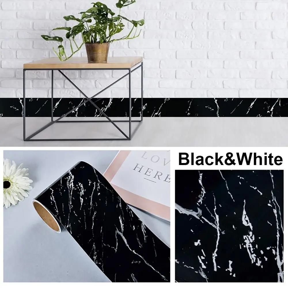 

10M/Roll Home Decor Windowsill Waist Line Wallpaper Door Frame Waterproof Waveguide Line PVC Marble Grain Wall Border Sticker