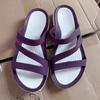 Summer Solid Color Hollow Out Seaside Flat Bottom Casual Women's Breathable Beach Slippers
