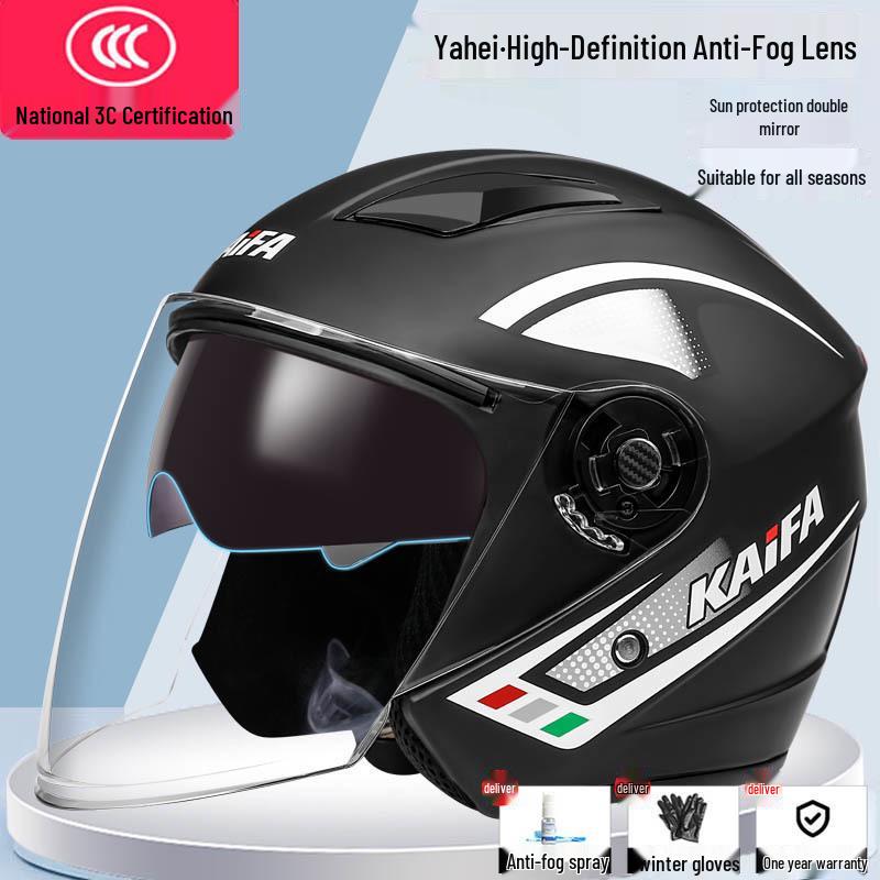 GB Certified Universal Helmet: Half Helmet for Men & Women, Anti-Fog, Four-Season Comfort, Safety Assurance