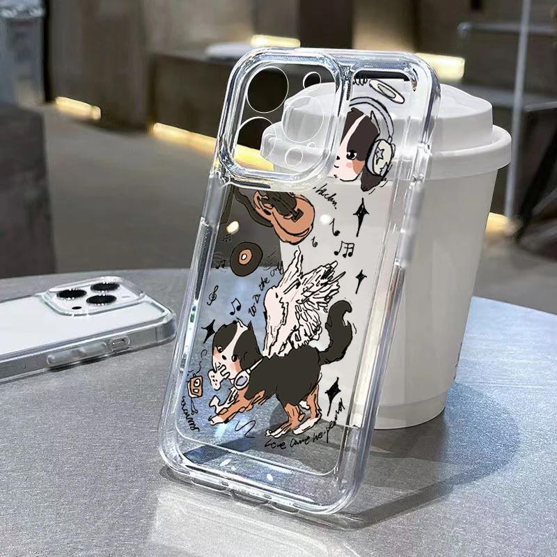 Cute Kitten Sketch Art Phone Case for iPhone 17 16 15 14 13 12 11 Series Pro Max Plus SE Double Layer Protection