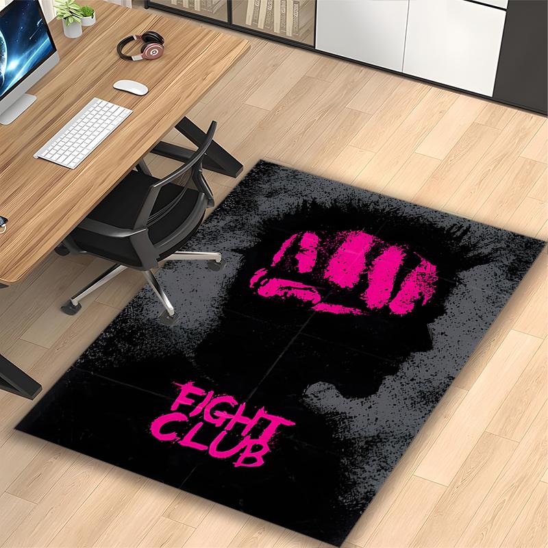 1pc Fight Club Pink Printed Chair Rug for Home Office Use, Living Room Kitchen Game Room Area Carpet