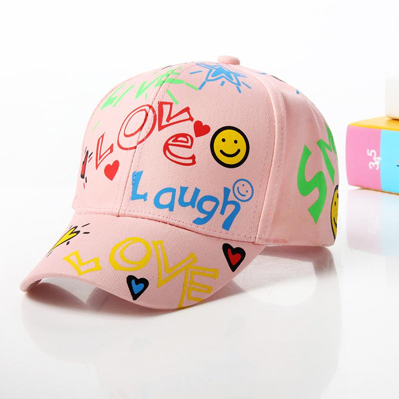 Fashion cotton Graffiti boy girl Baseball caps Children Printed snapback hat Kids Popular hip hop hat Cap hot sell