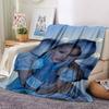 Floral Fantasy Blue Blanket Soft Throw Blanket For Home Bedroom Bed Sofa Travel Office Solid Christmas Blanket