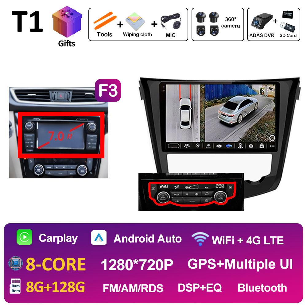 For Nissan Qashqai J11 Nissan X trail T32 2014 2015 2016 2017 Car Multimedia Audio Player Smart System GPS Navi QLED IPS Screen