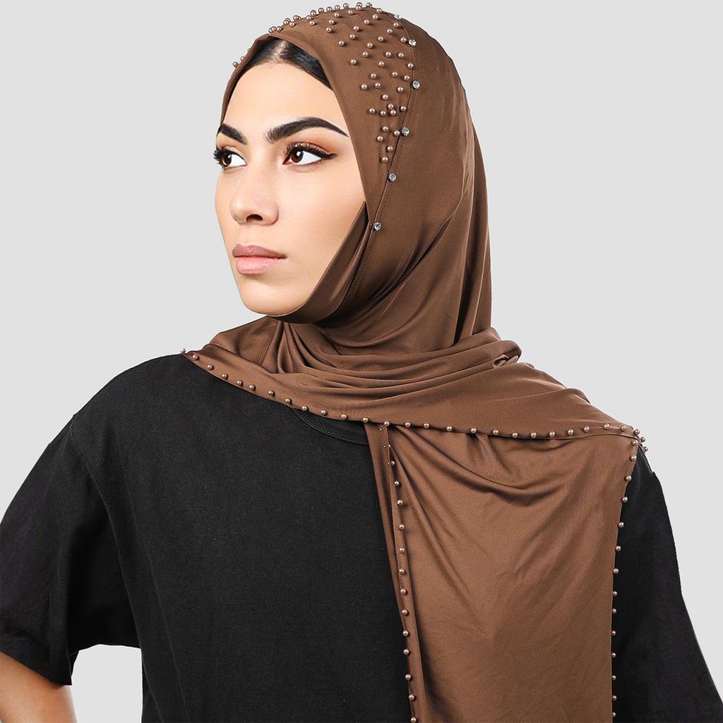 Women's Headscarf, Hat, Nail Bead Scarf, Headband Cover, High Elasticity Milk Silk Wrapped Headscarf