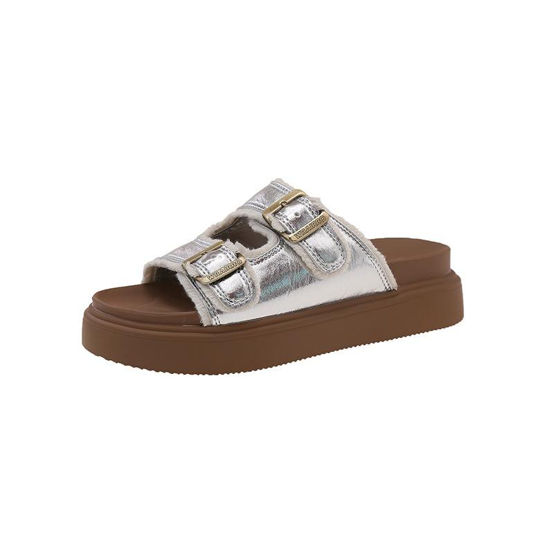 Thick-soled slippers for women to wear summer new fashion with skirts holiday wind beach one-word cool slippers