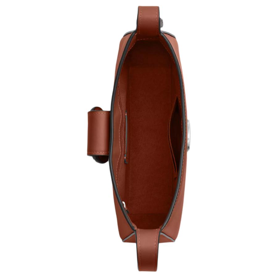 Coach Eliza 25 Magnetic Closure Adjustable Handle Exquisite Calfskin Handheld Shoulder Bag Medium Women Handbags Mahogany CT853-SVRWD