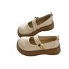 Thick-soled Heightening Small Leather Shoes for Women In the Summer of 2025, New Fashionable and Versatile French High-end Muffin Non-slip Single Shoe