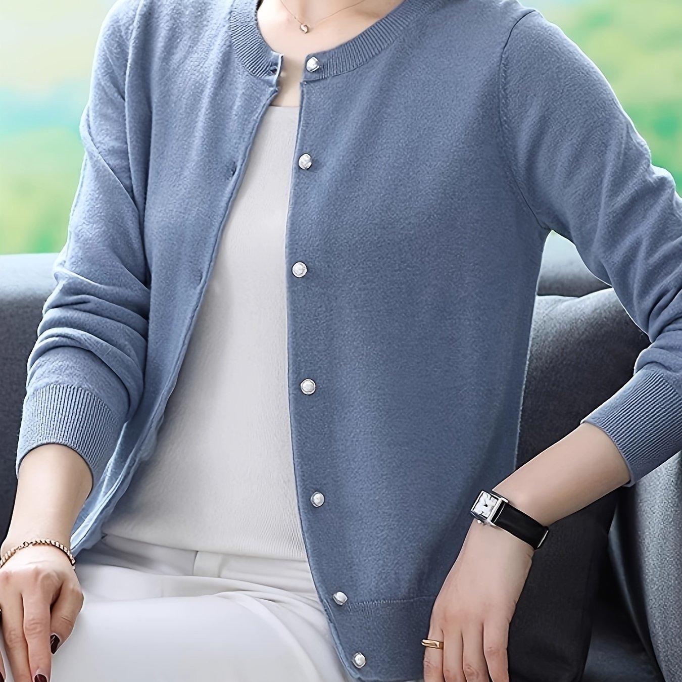 

Шикарный женский кардиган с открытым передом и длинными рукавами — роскошный вид, универсальный дизайн для весны и осени — удобный и модный предмет гардероба L