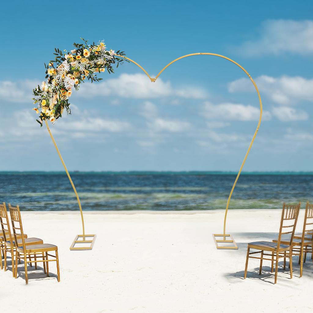 Elegant Metal Balloon Arch Stand, Round Backdrop Frame for Wedding, Bridal Shower, Anniversary Decor - Single Tube Arch Base