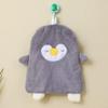 Cartoon Embroidered Coral Fleece Hand Towel with Strong Water Absorption, Thickened Hanging Style for Kitchen Use.