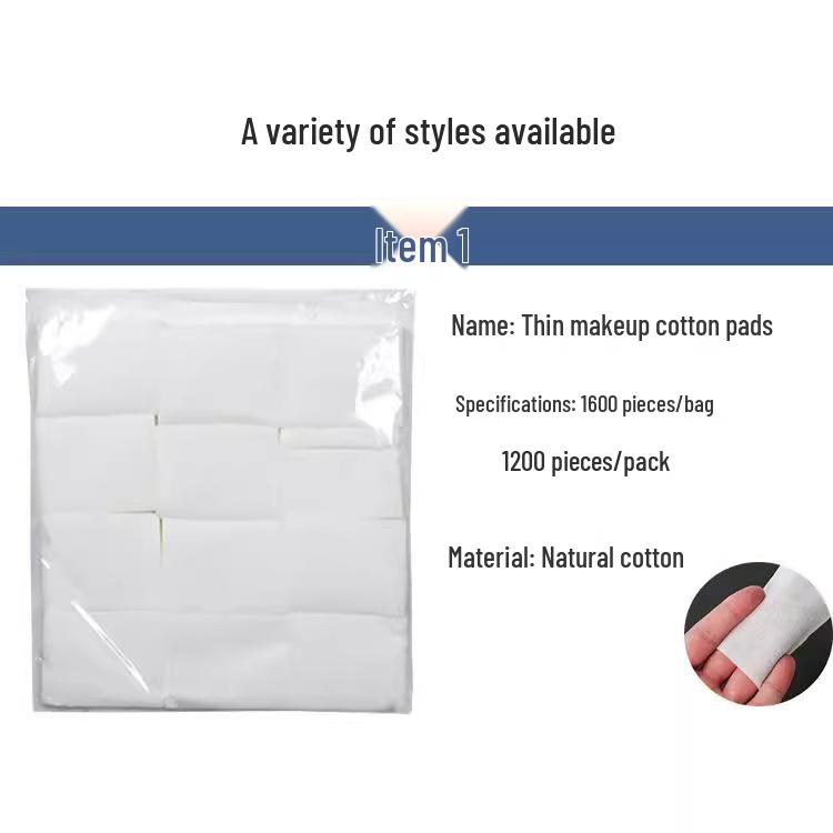 Beauty Salon Microblading Special: 1200 Thin Non-Woven Makeup Remover Cotton Pads for Degreasing and Wet Compress