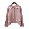 Autumn and Winter New Retro Contrasting Colors Hong Kong Flavor Knitted Cardigan Soft Waxy Design Temperament Loose Sweater Jacket Women