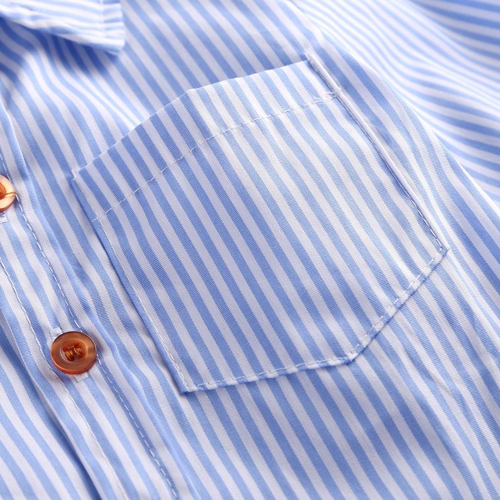 2024 Children's Autumn/Winter Striped Long-sleeve Shirt & Bow Tie Set with Suspenders and Pants