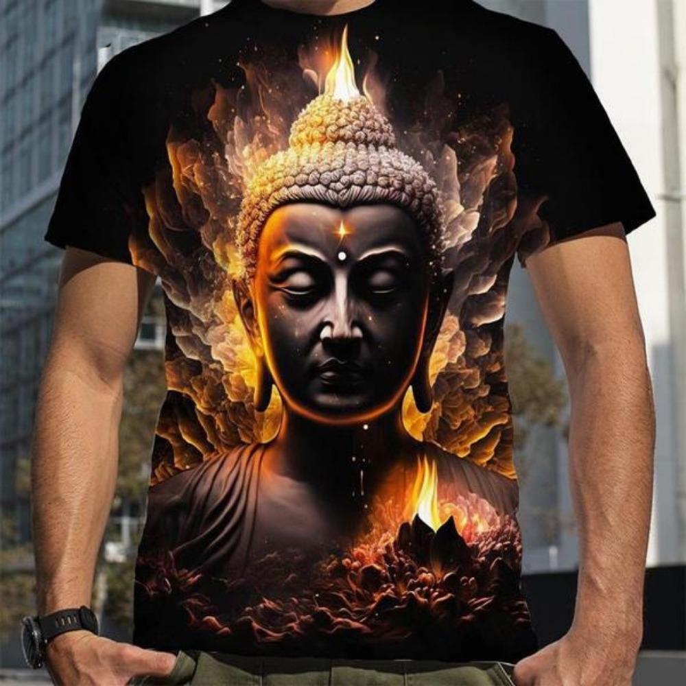 Summer Buddhism Shakyamuni 3D Print T-Shirts Streetwear Men FashionOversized O-Neck Short Sleeved T Shirt Tees Tops Clothing