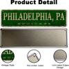 LINStore Philadelphia, PA City Sign Vintage Metal Wall Art Office/Home/Classroom Decor 4” X 16”